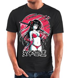Neverless® Herren T-Shirt Anime Japan Asien Schriftzeichen Samurai Schwert Muskelshirt Muscle Shirt Fashion Streetstyle Neverless® schwarz 4XL