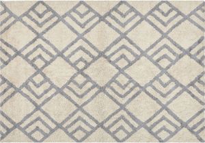 BELIANI Dywan beżowo-szary 160 x 230 cm bawełniany ręcznie wykonany geometryczny wzór salon sypialnia