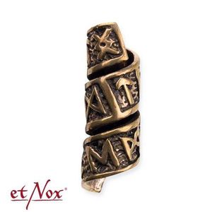 Bartschmuck Wikinger: etNox Bartperle „Runen“ aus Bronze