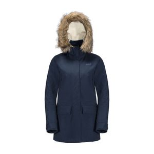 JACK WOLFSKIN Helsinki Jacket Women midnight blue - Winterjacke mit Webpelzbesatz, Größe_Bekleidung:M, Wolfskin_Farbe:midnight blue