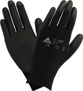 Hase PolyurethanFeinstrick Handschuhe mit Soft-PU Beschichtung schwarz Gr. 9