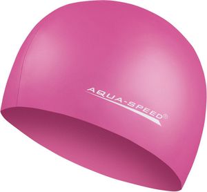 AQUA SPEED Badekappe Badehaube Sporthaube Schwimmhaube MEGA Silikon pink metallic