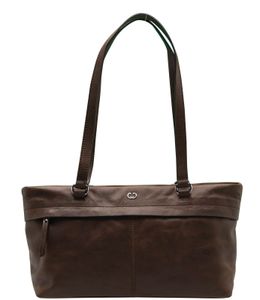 GERRY WEBER Leder Schultertasche Segovia Shopper MHZ Dark Brown braun