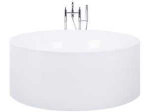 BELIANI Badewanne Weiß ⌀ 140 cm Acryl Freistehend Rund Modern