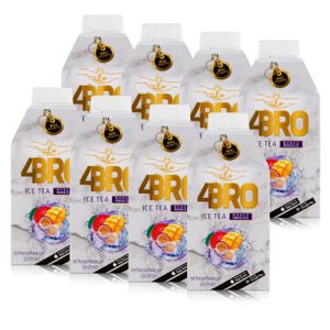 4BRO Ice Tea Eistee Mango Maracuja 500ml - Erfrischungsgetränk (8er Pack)