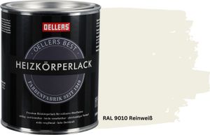 OELLERS Premium Heizkörperlack 1L RAL 9010 Reinweiß Heizungsfarbe Heizungslack Heizkörperfarbe