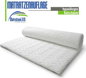 Matratzen Topper Matratzenauflage KALTSCHAUM 180 x 200 Höhe ca.8 cm H4 Matratzenschoner Aloe Vera Bezug