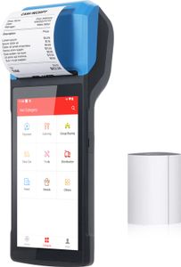 Handheld-Android 13.0 POS-PDA-Terminal unterstuetzt 1D-Barcodescanner, 2D-Barcodescannen, 4G-BT-Kommunikation mit 5,5-Zoll-Touchscreen, 58 mm Breite, Thermoetikettendruck fuer Supermarkt, Restaurant, Lager, Einzelhandel, Inventar, Logistik, kleine Unternehmen