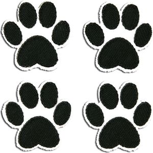 Set Hundepfote - Aufnäher, Bügelbild, Aufbügler, Applikationen, Patches, Flicken, Zum Aufbügeln, Größe: 3,6 x 3,6 cm