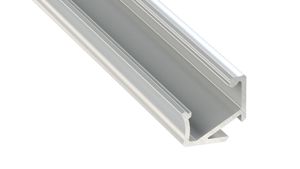 LED Aluminium Profil Leiste Weiß | Typ H | Mit Endkappe und Montagehalterung | Gefroren Abdeckung | 1m