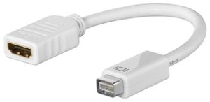 Goobay 51745 Kabel adaptera Mini DVI/HDMI™, 0,1 m, biały - wtyczka Mini DVI > gniazdo HDMI™ (typ A)