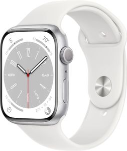 Apple Watch 8 GPS 45mm Alu Silver/White Sport Band