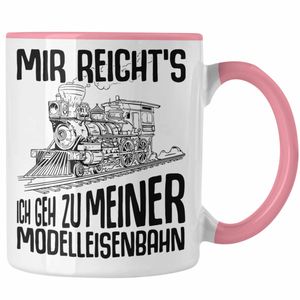 Trendation - Mir Reichts Ich Geh Zu Meiner Modelleisenbahn Tasse Geschenk Eisenbahner Lokführer Spruch Lokomotive Geschenkidee Eisenbahn (Rosa)