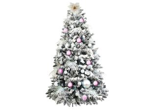 Geschmückter künstlicher weihnachtsbaum mit 222 Stk Kugeln POLAR PINK 400 cm mit Metallständer