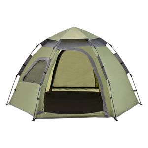 Campingzelt Nybro für 2-3 Personen Kuppelzelt 240 x 205 x 140 cm Sekundenzelt Sofortzelt Festivalzelt Camping Automatik Zelt wasserdicht Grün