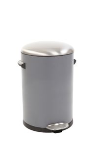 Retro Treteimer mit markanten Griffen und Kugelkappe | 12 Liter, HxØ 41,2x25cm | Kunststoff-Inneneimer | Grau