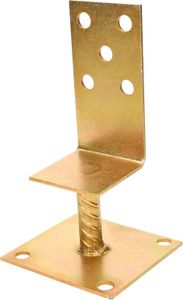 KOTARBAU® L-Pfostenträger 110x60 mm Breitenverstellbar zum Aufschrauben Gelb