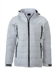 Jacke JN1050 Men's Outdoor Hybrid Jacket Thermojacke in attraktivem Materialmix , Größe:XXL, Farbe:White