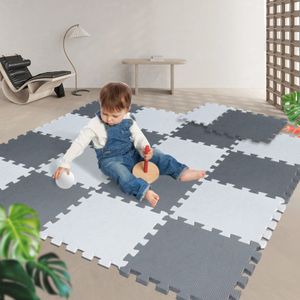 Krabbelmatte Puzzelmatte Spielmatte für Babys und Kleinkinder EVA Schaumstoff 18 tlg