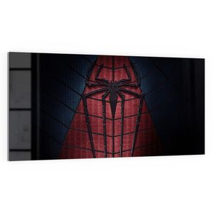 DEQORI Glasbild Acryl 100x50 cm 'Spider-Man Nahaufnahme' Wandbild Bild modern Deko