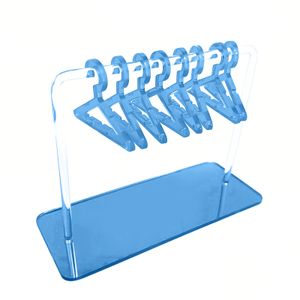 1 Set Ohrring Rack Copper Kleiderbügel Form mit Basisschmucklager Acrylohrstifte Display Ohrring Hanging Organizer Girls Supply-Blau