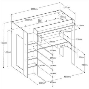 Parisot Hochbett Heavy Eiche Artisan