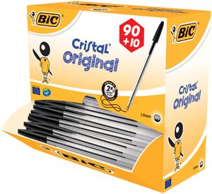 BIC Kugelschreiber Cristal Original schwarz VALUE PACK 90+10 GRATIS