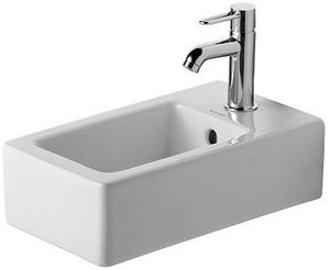 Duravit Handwaschbecken VERO mit Überlauf, Hahnlochbank, 250 x 450 mm, 1 Hahnloch weiß