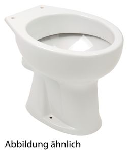 'aquaSu® Stand WC, Flachspüler, Abgang waagerecht, bodenstehende Toilette, mit Stufe, Standard-Form, mit gängigen WC-Sitzen kompatibel, weiße Sanitärkeramik, 567572