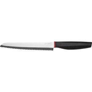 LAMART LT2133 Nôž na chlieb, veľmi ostrá čepeľ a ergonomická rukoväť, nerez / ABS silikón, strieborná / čierna / červená,  dĺžka ostria - 20 cm, dĺžka noža – 33,5 cm