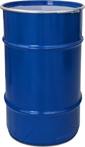 120 Liter Stahlfass Hobbock Deckelfass | Metall Blechfass Mülleimer Behälter Kübel | Stabil und gefüllt Stapelbar | Beste Industriequalität
