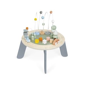 Janod - Dřevěný stůl s aktivitami Sweet Cocoon - Stůl pro více her, vhodný pro batolata - aktivity od 1 roku, rozvoj jemné motoriky - barvy na vodní bázi - od 1 roku, J04402