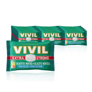 VIVIL Extra Strong Eukalyptus-Menthol Pastillen ohne Zucker | 5 x 3er Pack