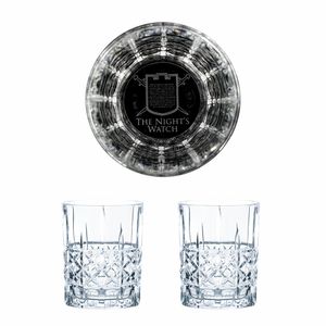Game of Thrones Whiskygläser Set Nights Watch, Nachtwache, Graviertes Whiskyglas, GoT, 2 Stück, Kristallglas, 345 ml