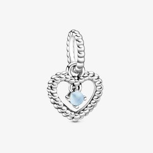 Pandora 798854C07 Charm-Anhänger Damen Himmelblaues Dezember Metallperlen Herz Silber