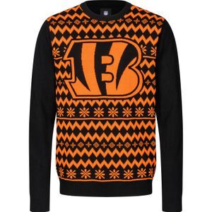 NFL Cincinnati Bengals Ugly Sweater Big Logo 2-Color Christmas Pullover Weihnachten L