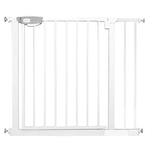 LARS360 Türschutzgitter für Kinder, Schließt automatisch Treppenschutzgitter Treppengitter mit Ohne Bohren und Metall Gitter 85-95 cm breit - Weiß