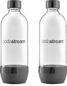 SodaStream Sada 2ks lahví Jet Grey, objem lahve 1 litr, tlakuodolná lahev, jednoduchý design v jednobarevném provedení, vyrobeno ze zdravotně nezávadného plastu bez BPA