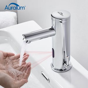 Auralum Sensor Wasserhahn Bad Waschtischarmatur mit Infrarot, automatische Waschbeckenarmatur Badarmatur für Handwaschbecken
