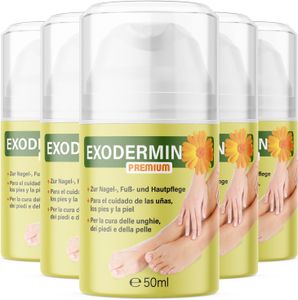 Exodermin Premium | tägliche Fußcreme für Nagel-, Fuß- und Hautpflege | praktischer Pumpspender mit 50 ml Inhalt (5x)