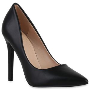 VAN HILL Damen High Heels Pumps Spitze Stiletto Party Schuhe 840033, Farbe: Schwarz, Größe: 40