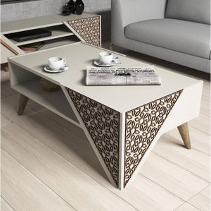 Skye Decor, Beril - Cream, Couchtisch, Creme, 100 % MELAMINBESCHICHTETE SPANPLATTEN, 105 x 40 x 58 cm
