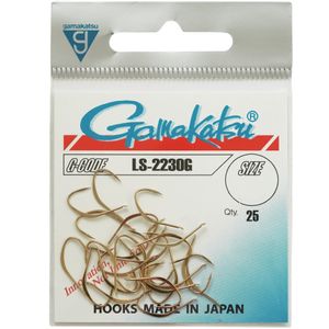 Gamakatsu LS-2230G Hooks Goldfarben - 25 Einzelhaken, Größe:8