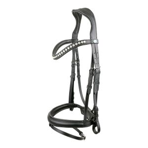 Kieffer Trensenzaum Essentials Xia schwarz mit gepolstertem Genickstück, Größe Pferd:VB