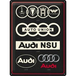 Nostalgic-Art - Blechschild 30 x 40 cm - Audi - Audi - Logo Evolution