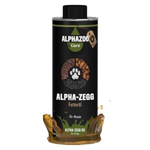 ALPHAZOO Alpha-Zegg Futteröl für Hunde, Premium Futteröl für die Verdauung und Vitalität im Gras