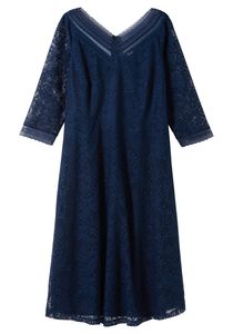 sheego Damen Große Größen Kleid aus elastischer und bequemer Qualität Abendkleid Abendmode elegant V-Ausschnitt - unifarben