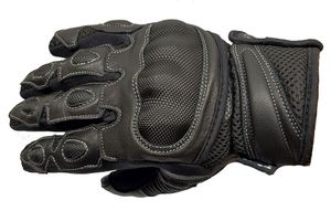 Kurze Motorradhandschuhe Motorrad Handschuhe Textil Leder Touchscreen schwarz M