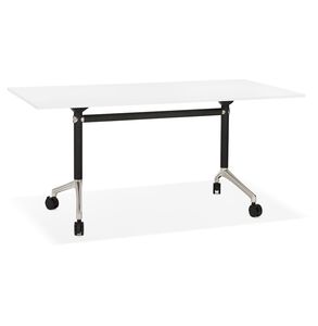 Kokoon® Design Schreibtisch / Besprechungstisch/ Office Desk mit Klapp-Platte HELPE 80x160x73 cm,Holz , Weiß,33,3 kg