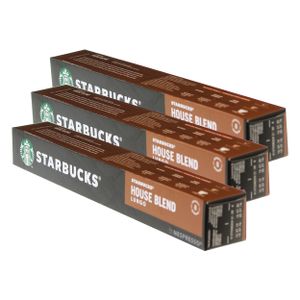 Starbucks House Blend Lungo Kaffee, 3er Set, Medium Roast, Röstkaffee, Nespresso kompatibel, Kaffeekapseln, 30 Kapseln